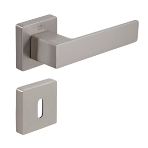 Set maner usa camera Cube, cu rozeta patrata, finisaj nichel satin #A51679166108